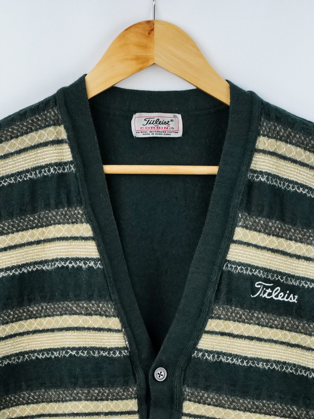 Titleist by Corbin Striped Cardigan Vest