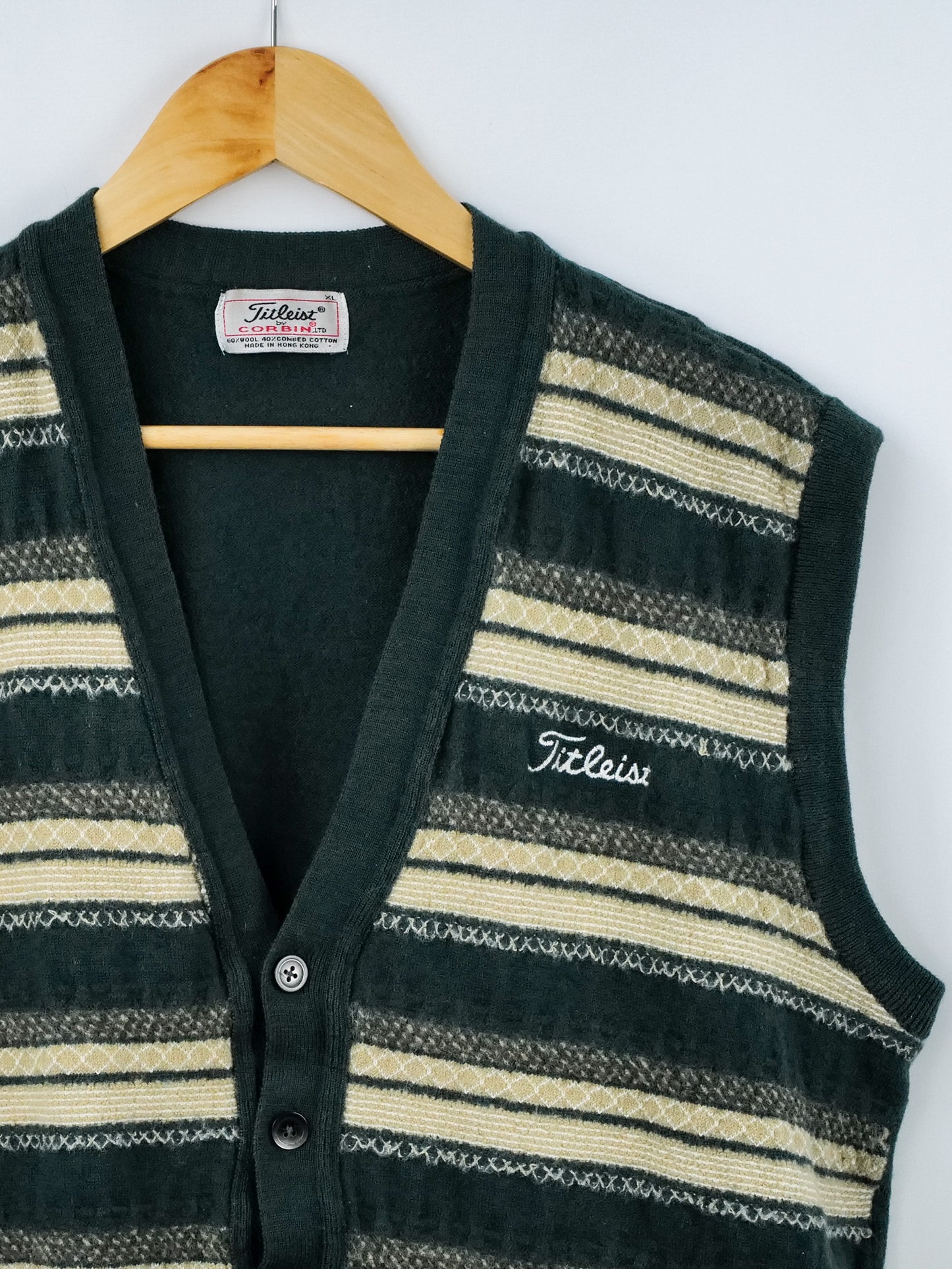 Titleist by Corbin Striped Cardigan Vest