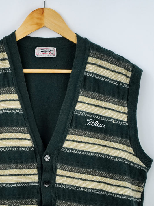 Titleist by Corbin Striped Cardigan Vest