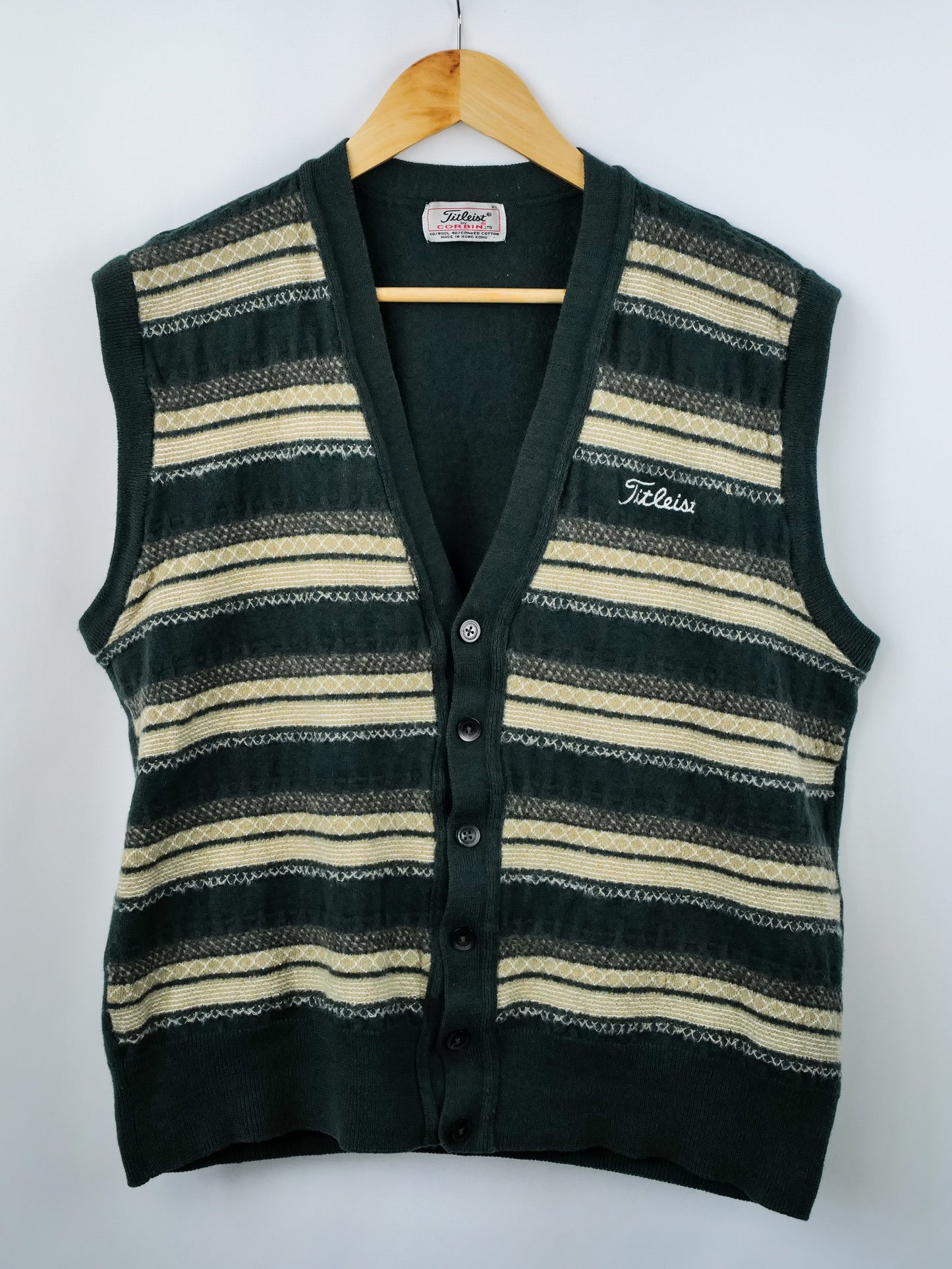 Titleist by Corbin Striped Cardigan Vest