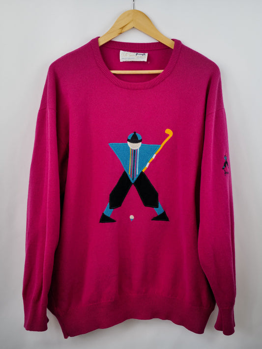 Vintage Pringle x Faldo Geometric Golf Knit