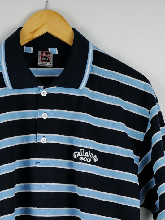 Callaway Striped Cotton Polo Shirt
